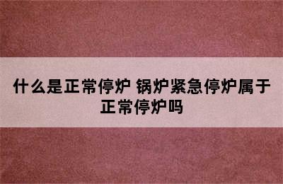 什么是正常停炉 锅炉紧急停炉属于正常停炉吗